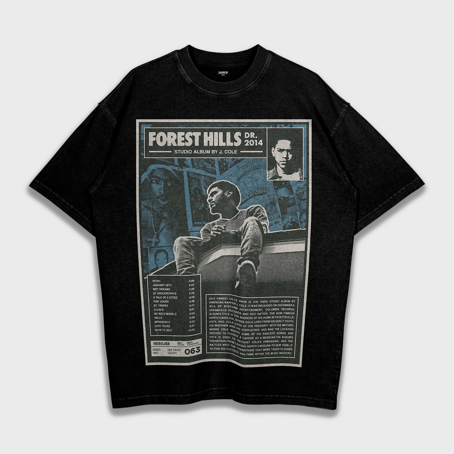 J Cole 2014 Forest Hills Drive - Heavy Loose T-Shirt