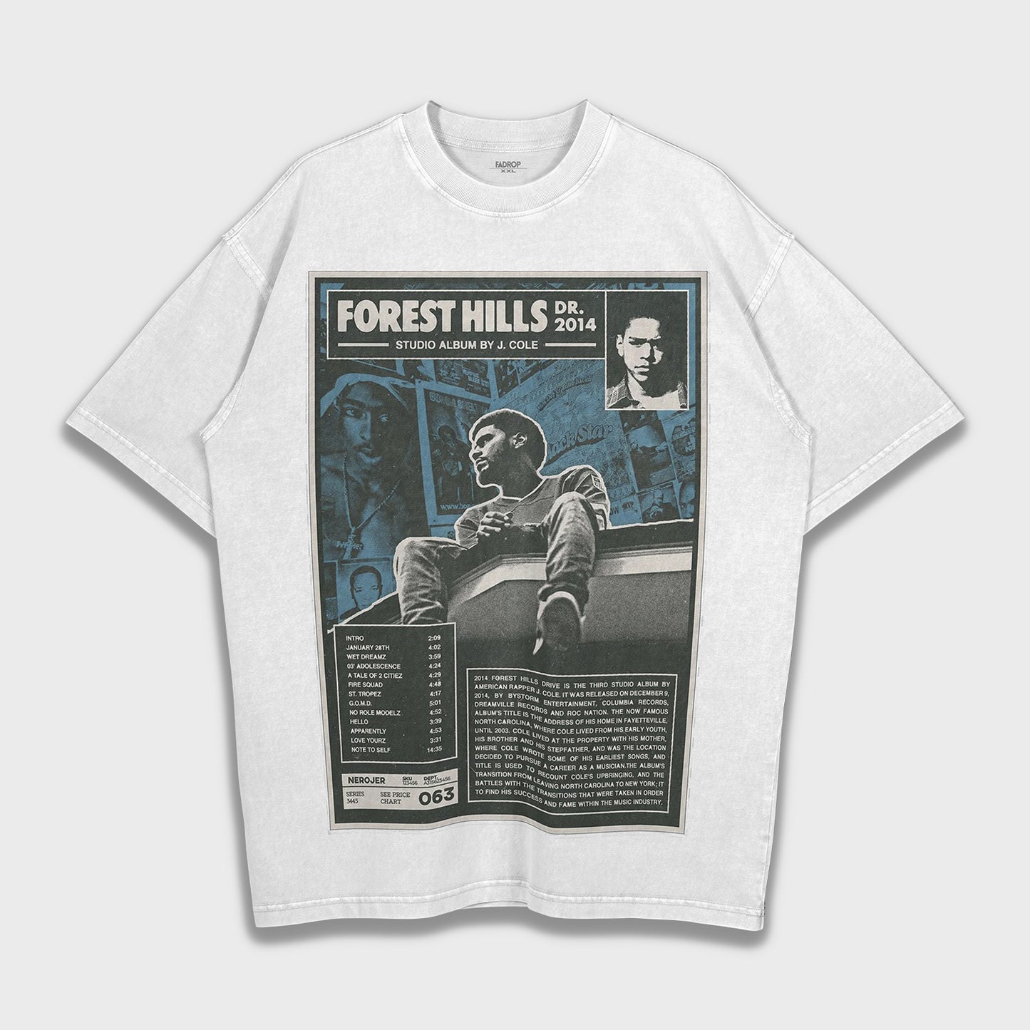 J Cole 2014 Forest Hills Drive - Heavy Loose T-Shirt