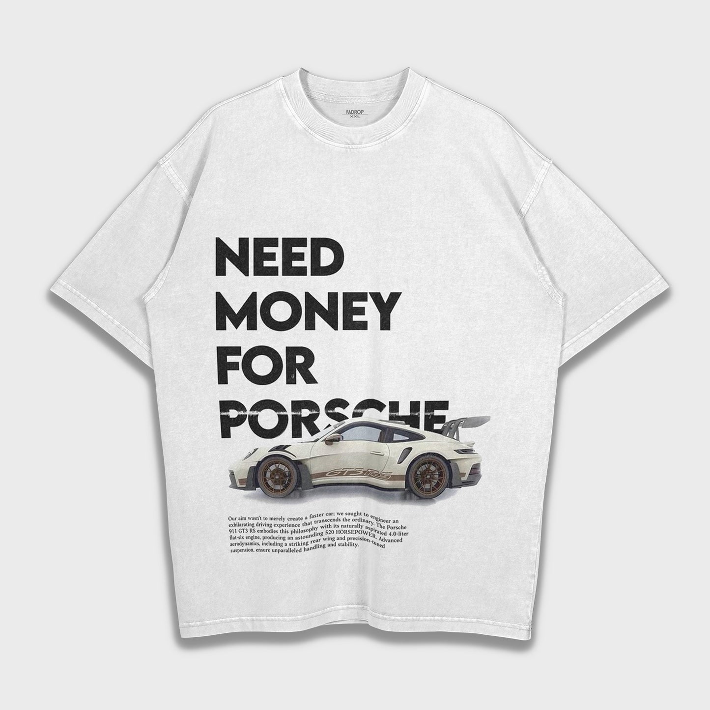 Need Money For Porsche - تي شيرت ثقيل فضفاض
