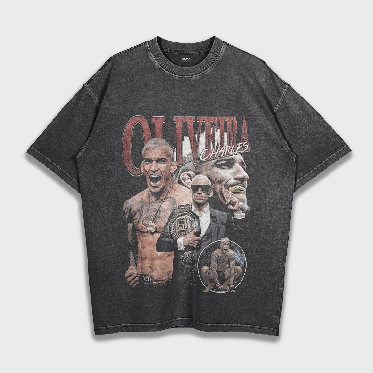 UFC Charles Oliveira - تي شيرت ثقيل فضفاض