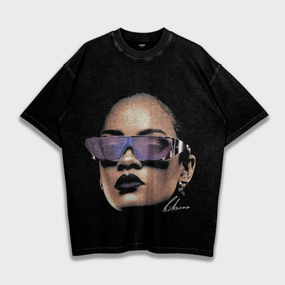 Rihanna - تي شيرت ثقيل فضفاض