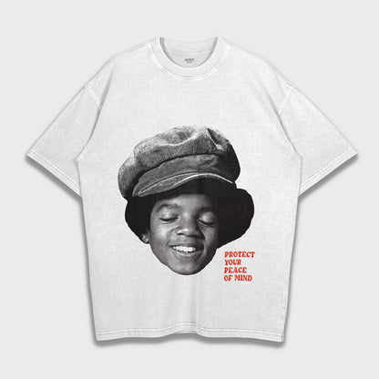 Young Michael Jackson - تي شيرت ثقيل فضفاض