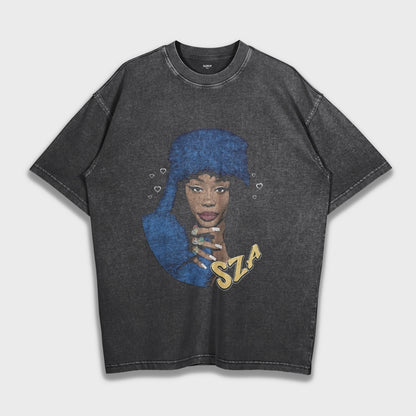 SZA - تي شيرت ثقيل فضفاض