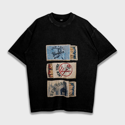 New York Yankees Matches Design - Loose Heavy T-Shirt