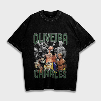 UFC Charles Oliveira - تي شيرت ثقيل فضفاض