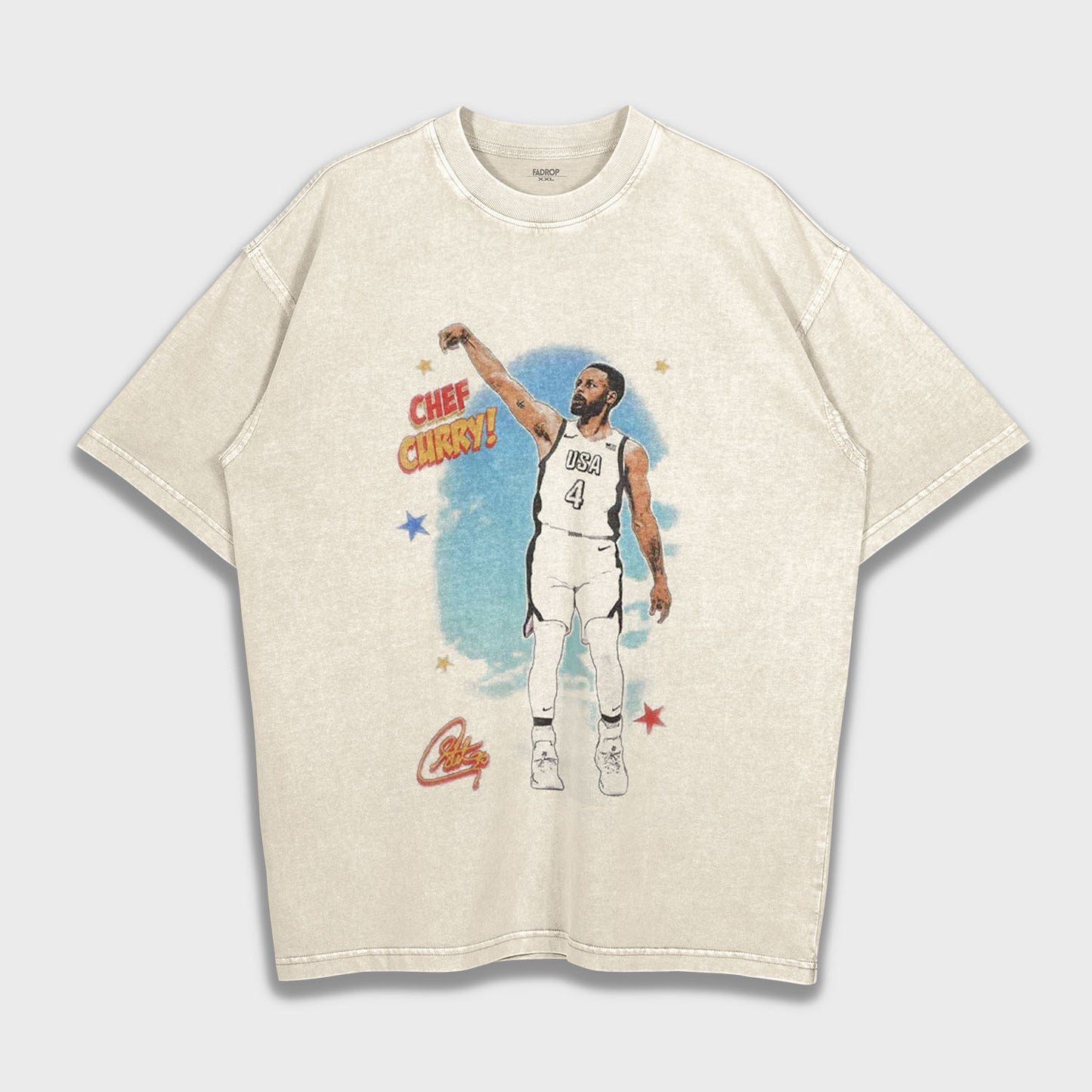 2024 Paris Olympics Stephen Curry - Loose Heavy T-Shirt