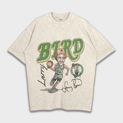 Larry Bird - تي شيرت ثقيل فضفاض