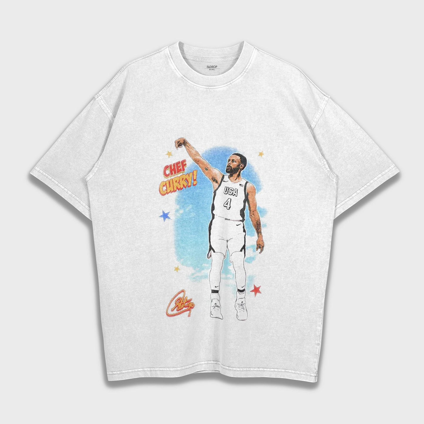 2024 Paris Olympics Stephen Curry - Loose Heavy T-Shirt