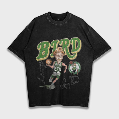 Larry Bird - تي شيرت ثقيل فضفاض