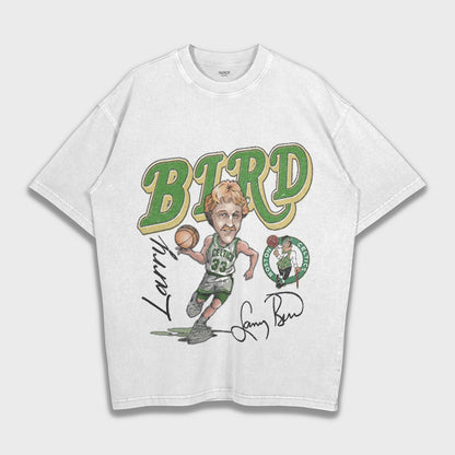 Larry Bird - تي شيرت ثقيل فضفاض
