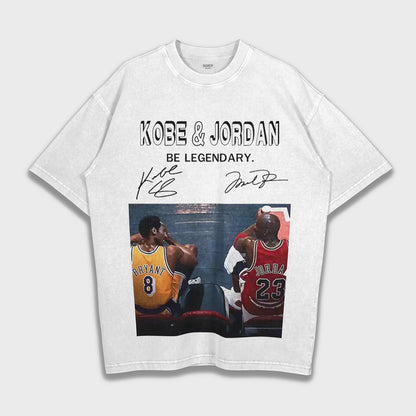 Kobe Bryant & Michael Jordan - تيشيرت ثقيل فضفاض