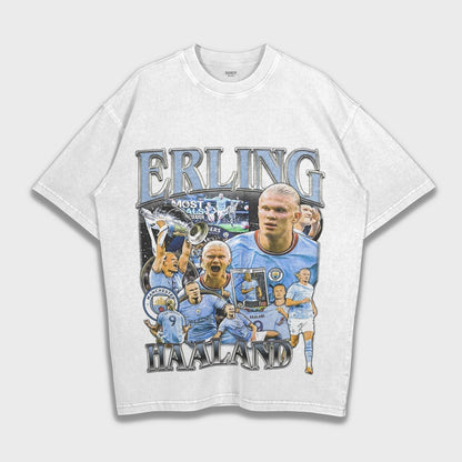 Erling Haaland - تي شيرت فضفاض ثقيل
