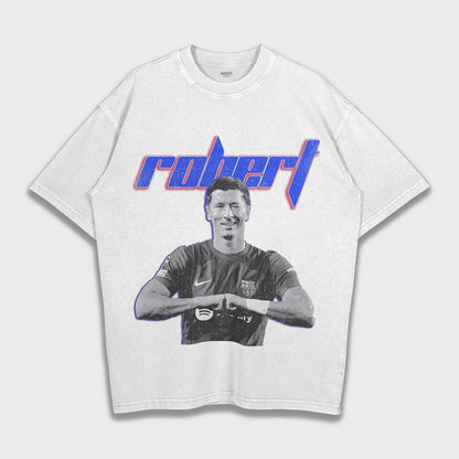 Robert Lewandowski - تي شيرت ثقيل فضفاض