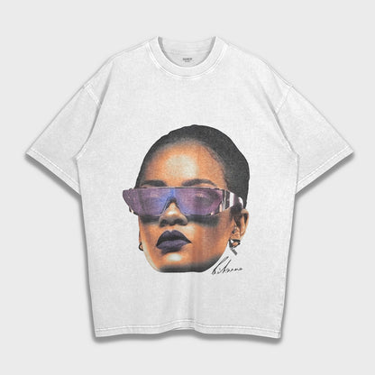 Rihanna - تي شيرت ثقيل فضفاض