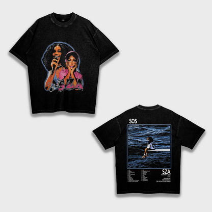 SZA - تي شيرت ثقيل فضفاض