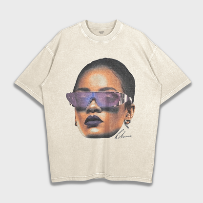 Rihanna - تي شيرت ثقيل فضفاض