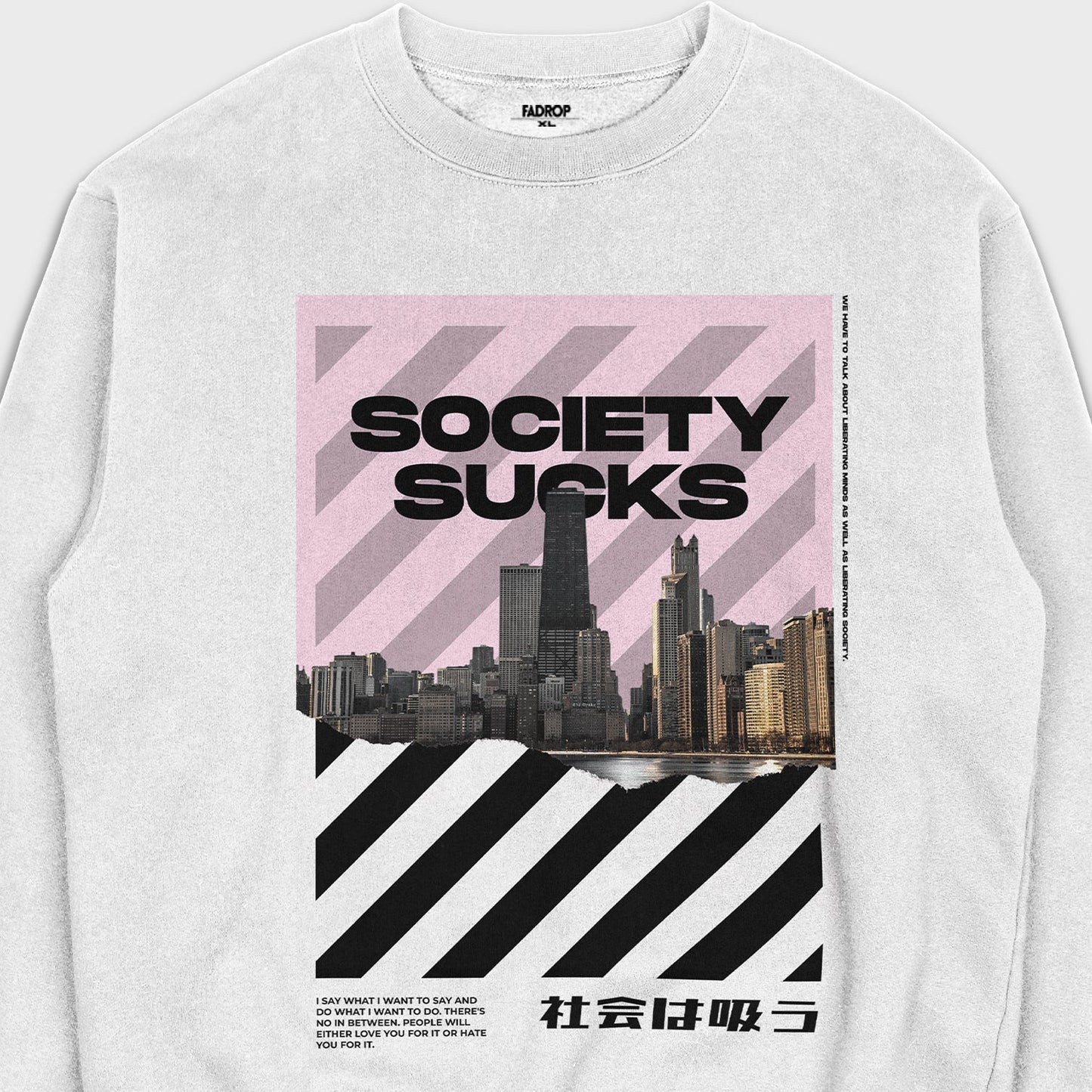 Society sucks - Loose Fit Heavyweight Sweatshirt