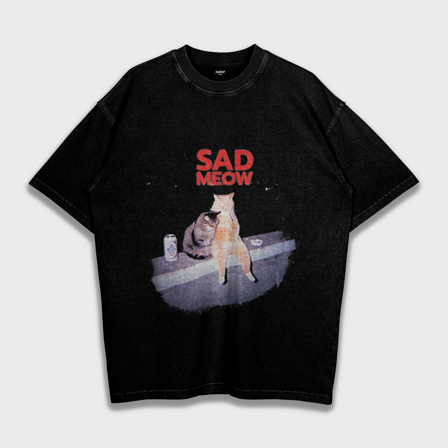 Sad Meow - Loose Fit Heavyweight T-Shirt