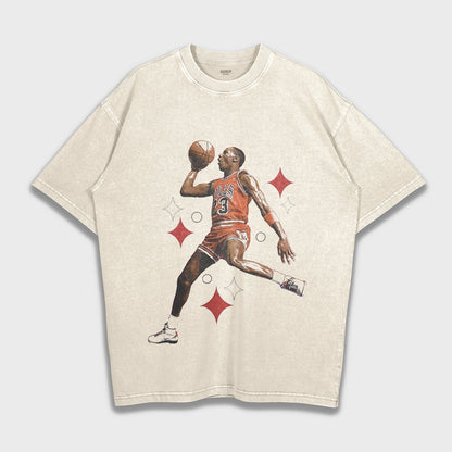 Michael Jordan Jump Shot - Loose Fit Heavyweight T-Shirt