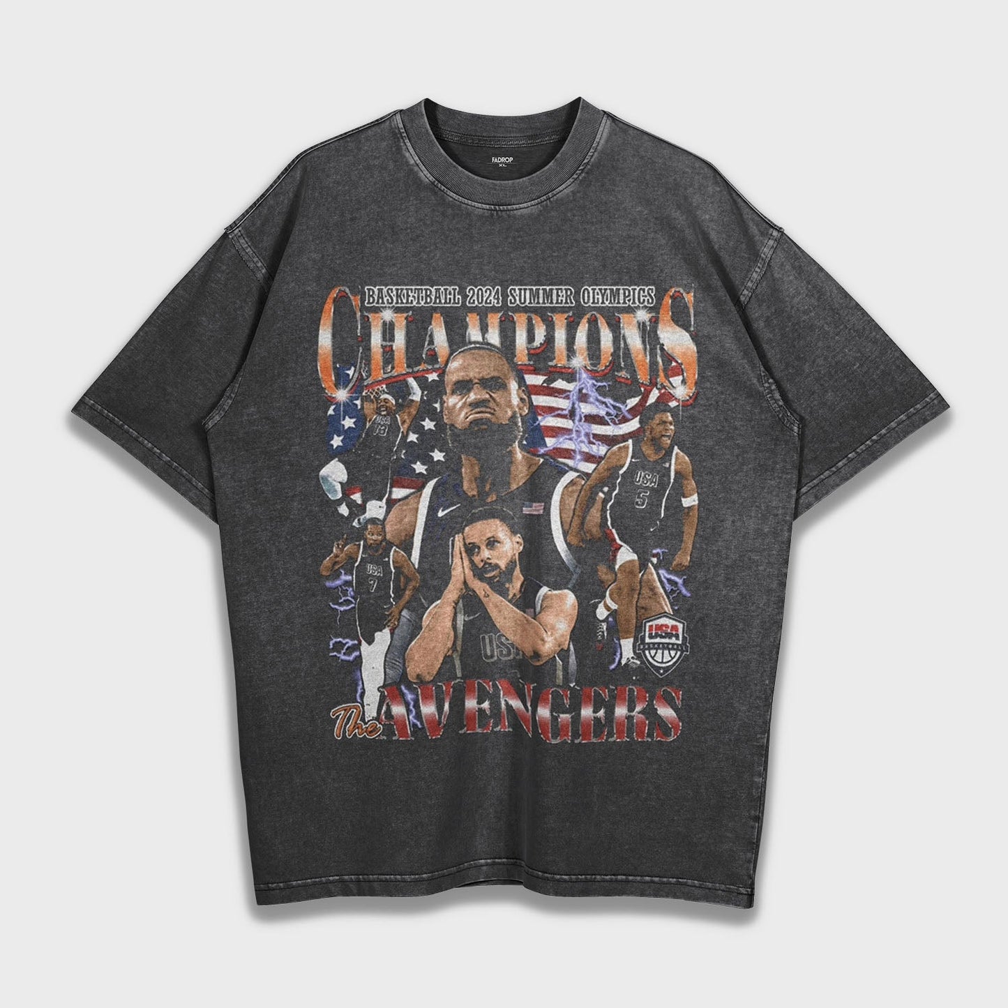 USA American Dream Team 2024 Paris Olympics - Loose Fit Heavyweight T-Shirt