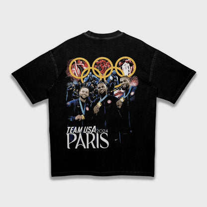 USA American Dream Team 2024 Paris Olympics - Loose Fit Heavyweight T-Shirt