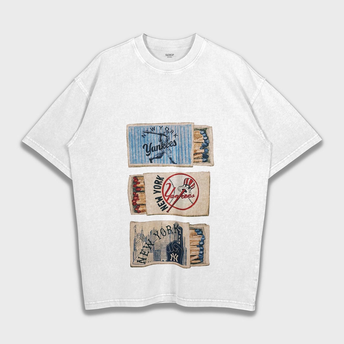 New York Yankees Matches Design - Loose Fit Heavyweight T-Shirt