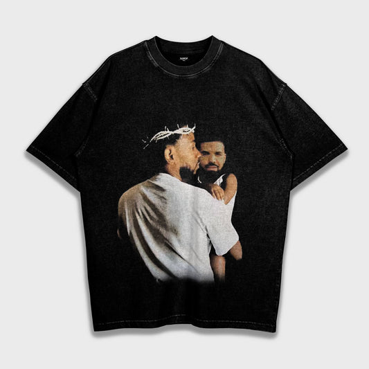 Parody Kendrick Lamar & Drake - Loose Fit Heavyweight T-Shirt
