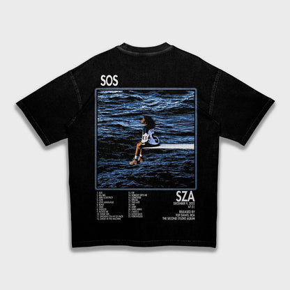 SZA - تي شيرت ثقيل فضفاض