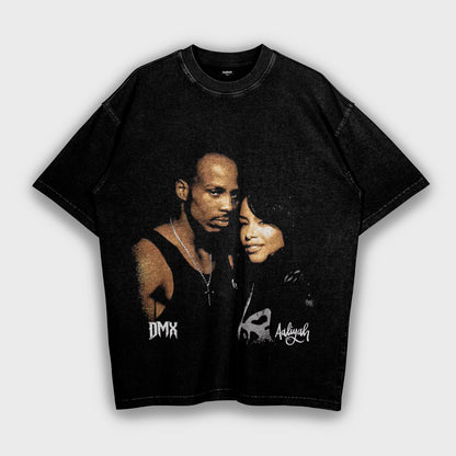 DMX x Aaliyah - تي شيرت ثقيل فضفاض