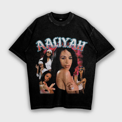 Aaliyah - تي شيرت ثقيل فضفاض