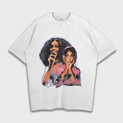 SZA - تي شيرت ثقيل فضفاض