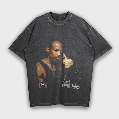 DMX x Aaliyah - تي شيرت ثقيل فضفاض