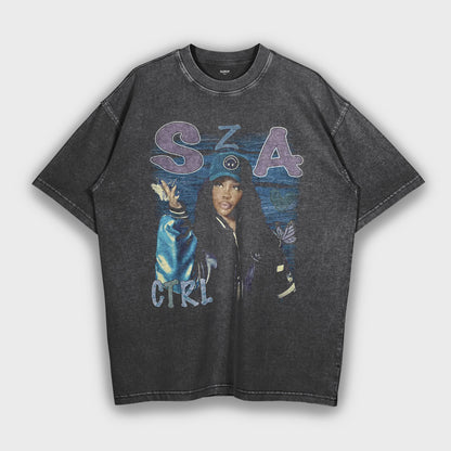 SZA - تي شيرت ثقيل فضفاض