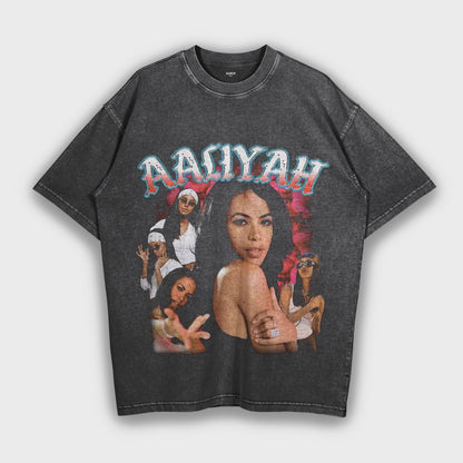 Aaliyah - تي شيرت ثقيل فضفاض
