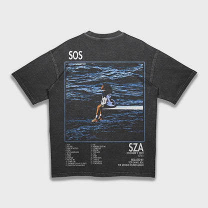 SZA - تي شيرت ثقيل فضفاض