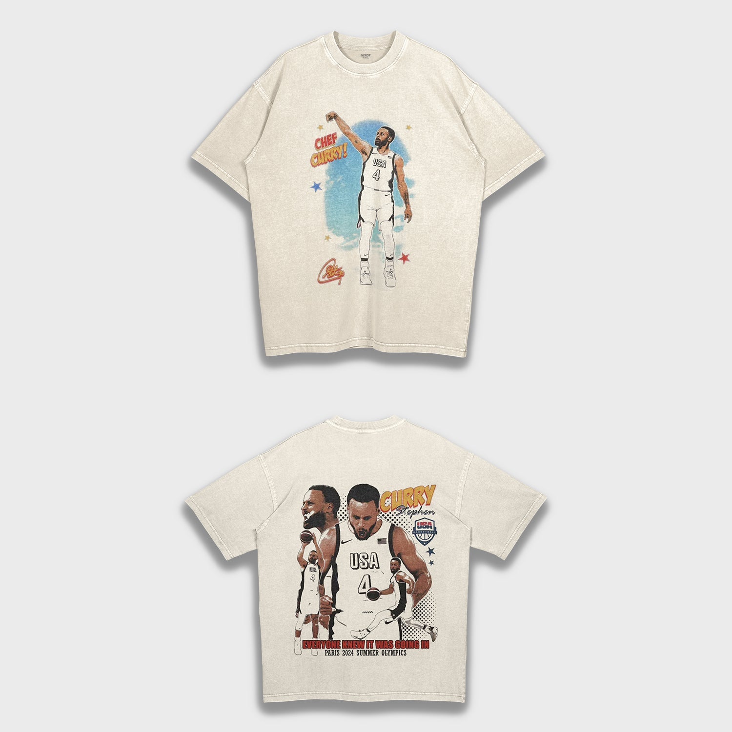 2024 Paris Olympics Stephen Curry - Loose Fit Heavyweight T-Shirt