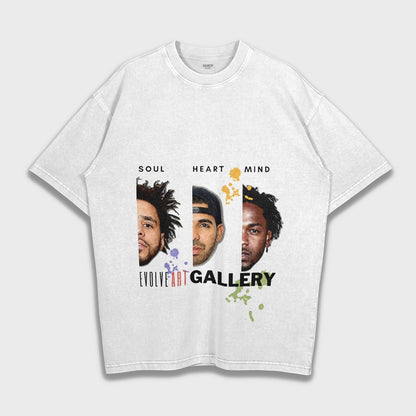J. Cole, Drake & Kendrick Lamar - Loose Fit Heavyweight T-Shirt