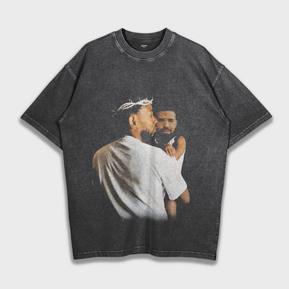 Parody Kendrick Lamar & Drake - Loose Fit Heavyweight T-Shirt